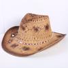 Popular European and American Classic Hollow Western Cowboy Hat Men's and Women's Fashion Vacation Breathable Sunshade Straw Hat