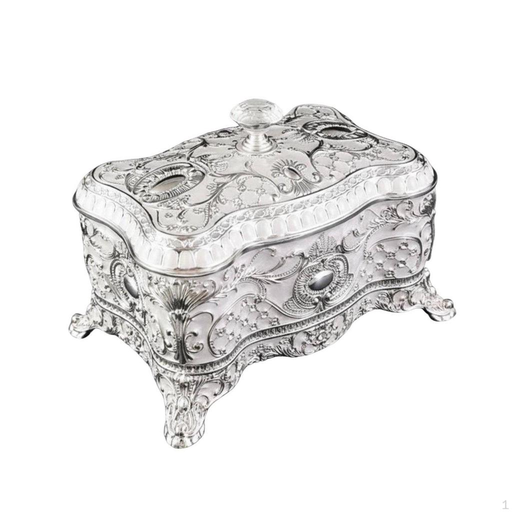 Europejskie Puzderko na Biżuterię Elegancki Design Ozdobne Metalowe Pudełko Ręcznie Malowany Vintage Pamiątka dla
