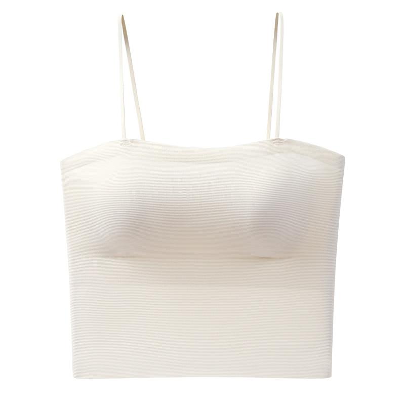 New summer inner sling vest with chest pad gathering bra one-piece can be worn outside as a base