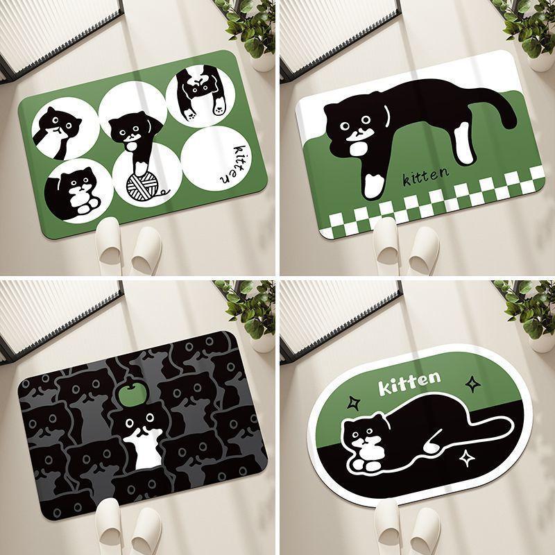 Ins Cute Puppy Soft Diatom Mud Absorbent Non-slip Quick Dry Bathroom Toilet Toilet Door Mat Foot Mat