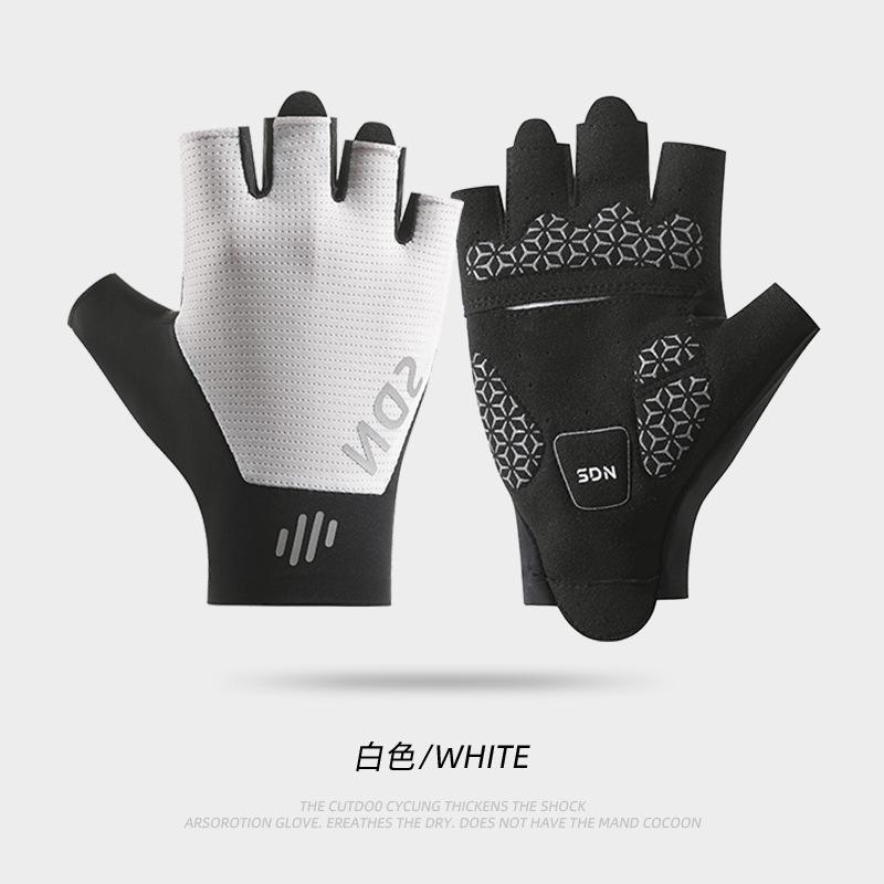 

Summer cycling half-finger gloves non-slip shock absorption breathable outdoor fishing sports road mountain bike gloves M
