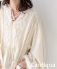 Antiqua Long Sleeve Gathered Dress One Size Natural Women's (PTR-00006), 01,