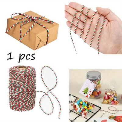 A Roll Christmas Cotton Cords Rop Twines Merry Christmas Decor For Home New Year Gifts Decor Packing Craft Wrapping Gift Packaging and DIY Projects