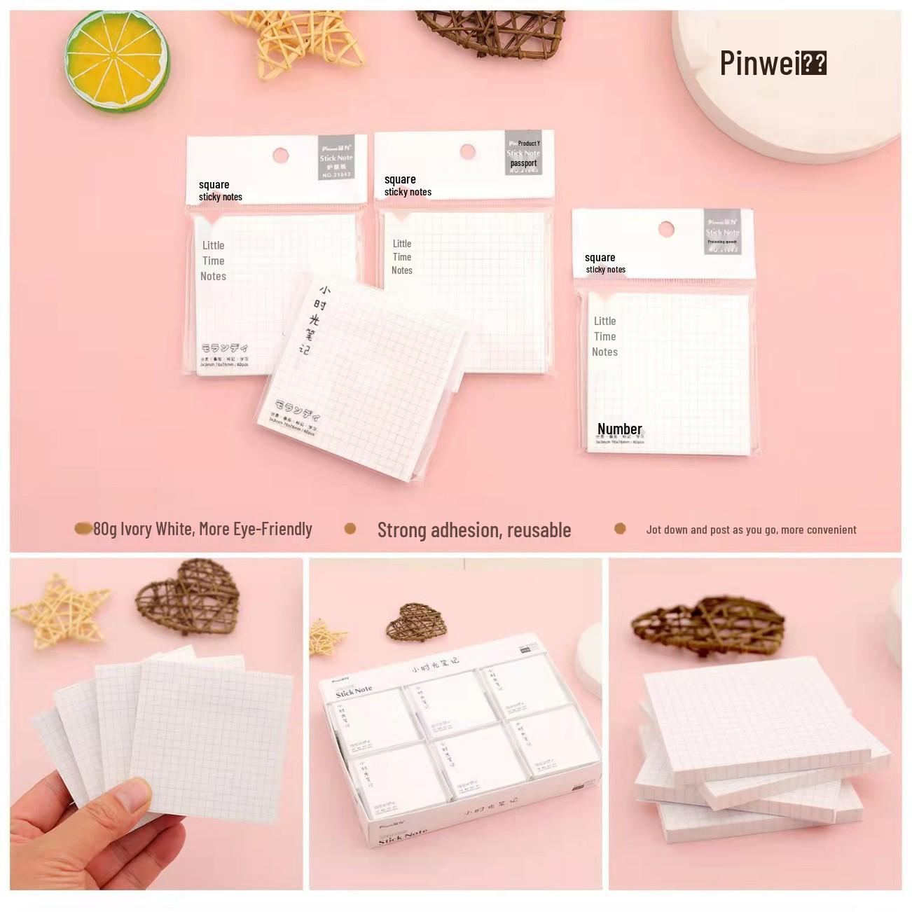 Student Reusable Tearable Adhesive Grid Sticky Notes Pad