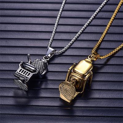 Punk Barber's Chair Seat Shape Pendant Male Gold Silver Color Stainless Steel Barber Necklace for Men Barbershop Jewelry Gift