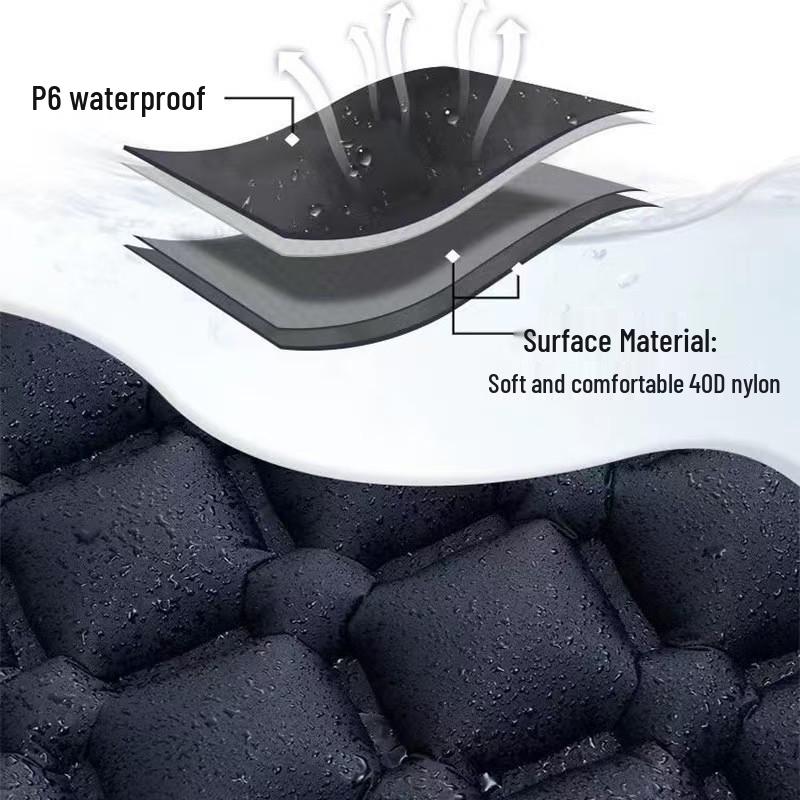Double Inflatable Camping Pad with Built-in Foot Pump & Pillow - TPU Rhombus Design for Outdoor Sleeping