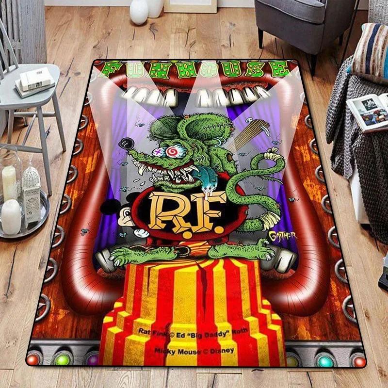 Funny Room Rugs Foot Carpets R-Rat Fink Entrance Doormat Kawaii Rug Floor Mats Bath Mat Kitchen Hallway Carpet Home Decor