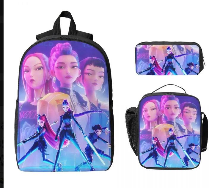 Student Schoolbag Three-Piece Girl Large-Capacity Middle School Student Backpack