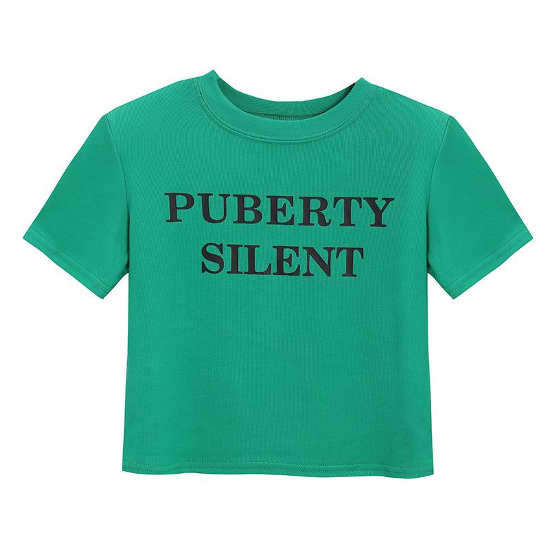 

Футболка с коротким рукавом, женское нижнее белье с коротким базовым слоем, рубашка на весну и лето, облегающий белый школьный топ с буквенным принтом XL