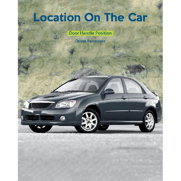 LUJUNTEC Exterior Front Rear Driver Left Passenger Right Door Handle Replacement for 2004-2009 for Kia for Spectra,2005-2009 for Kia for Spectra5,