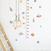 Space Rocket Growth Chart Wall Stickers, Cartoon Planets Height Measure Decal for Kids Room Nursery Decor