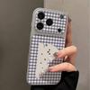 Plaid Cute Little White Dog Is Suitable for Apple 17PROMAX Mobile Phone Case with Large Window iPhone16 Soft 15 All-inclusive 14.