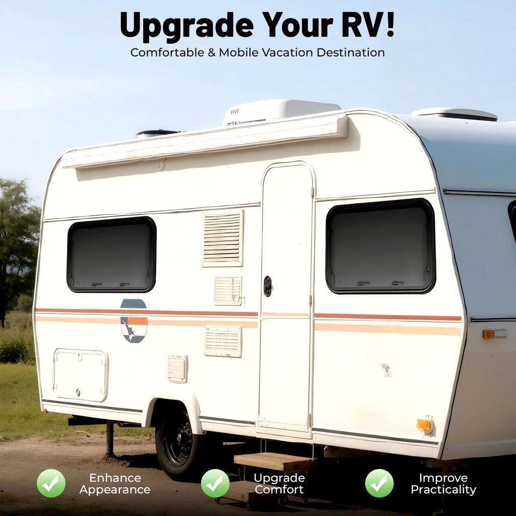 Rechteckiges Wohnmobil-Ausstiegsfenster, 90*55cm Wohnmobil-Ausstellfenster für Anhänger, Pick-up Trucks, für Wände mit einer Dicke von 30mm