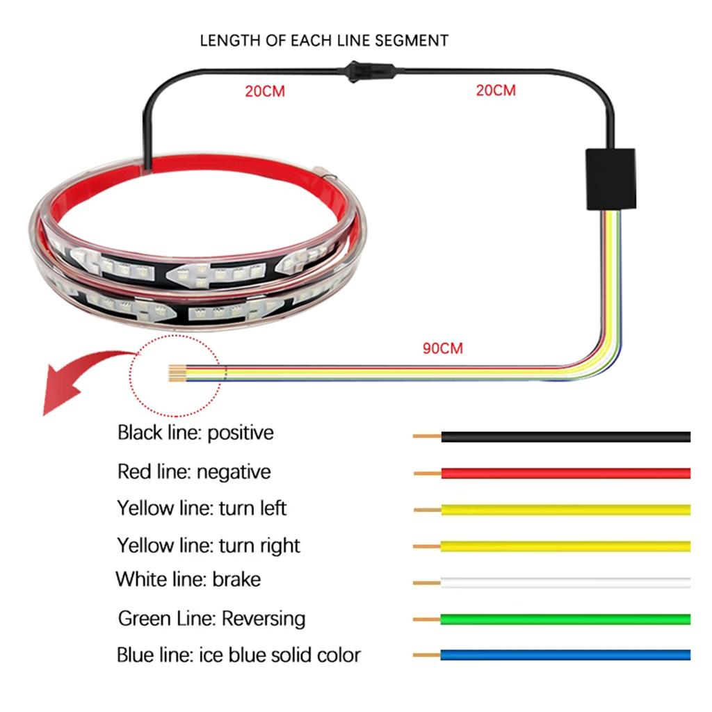 Lichtleiste für die Motorhaube, dynamische LED-Lichtleiste für Auto, LKW, wasserdicht, Tagfahrlicht, Rückfahrlicht, Bremslicht