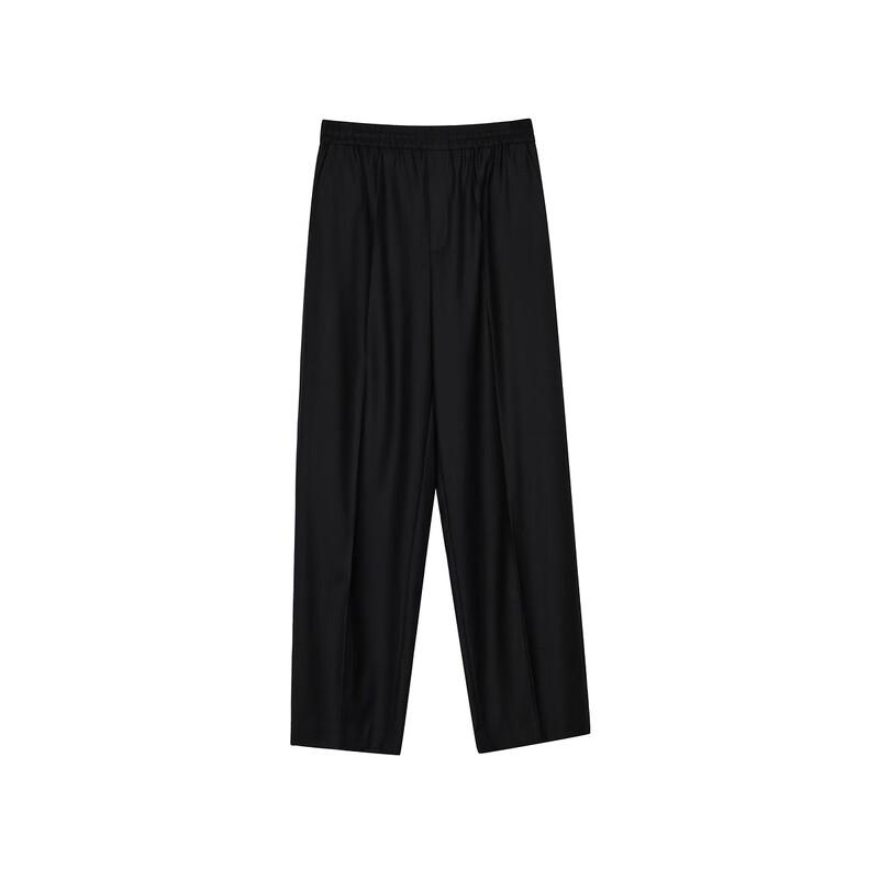 LESS 2024 Autumn Loose Lamb Wool Wide-leg Pants