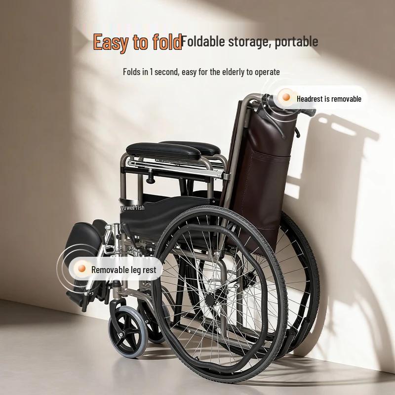 Yuwell H059B Reclining Manual Wheelchair with Commode and Dining Table