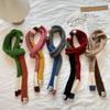 Wool Striped Plush Scarf Women's Niche Design Sense Spice Girl Versatile Decoration Korean Version Thin and Narrow Long Scarf
