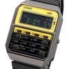 Casio Vintage Series Digital Watch 8-Digit Calculator Gunmetal Yellow Unisex Metal Band