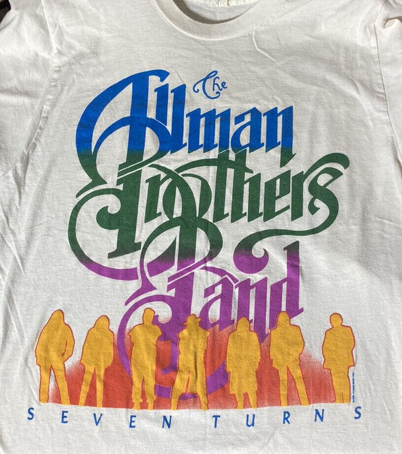Vtg Allman Brothers Band 1990 Seven Turns Tour White All Size Shirt Unisex T-Shirt S