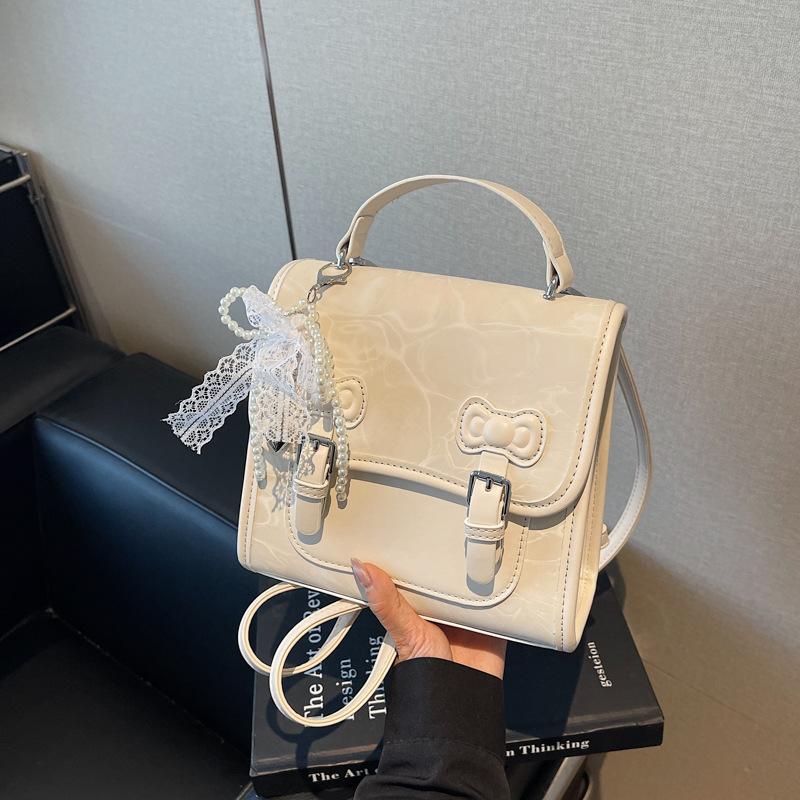 Plecak damski w stylu college, nowy modny jesienno-zimowy plecak, wszechstronny plecak szkolny, przenośna mała kwadratowa torba