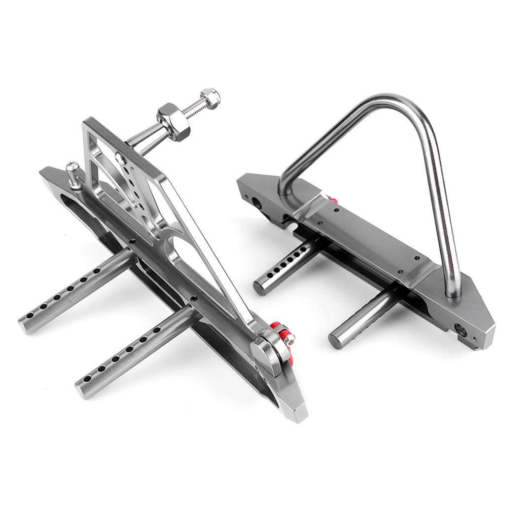 CNC Metal RC Car Front Rear Bumper with Spare Tire Carrier fit for Axial SCX10 SCX10 II