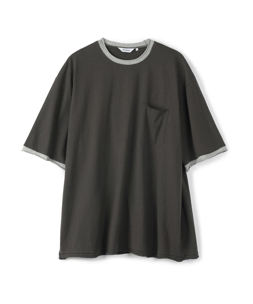 PARTIMENTO Ringer Raw Edge Pocket Tea Charcoal