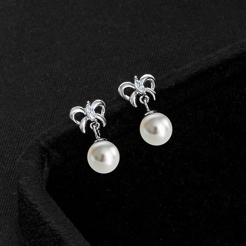 

Серьги Banyan Tree из серебра 925 пробы с бантом и жемчугом - Женская мода, дизайн с бабочками, тренд 2021 года S925 Silver платиновый