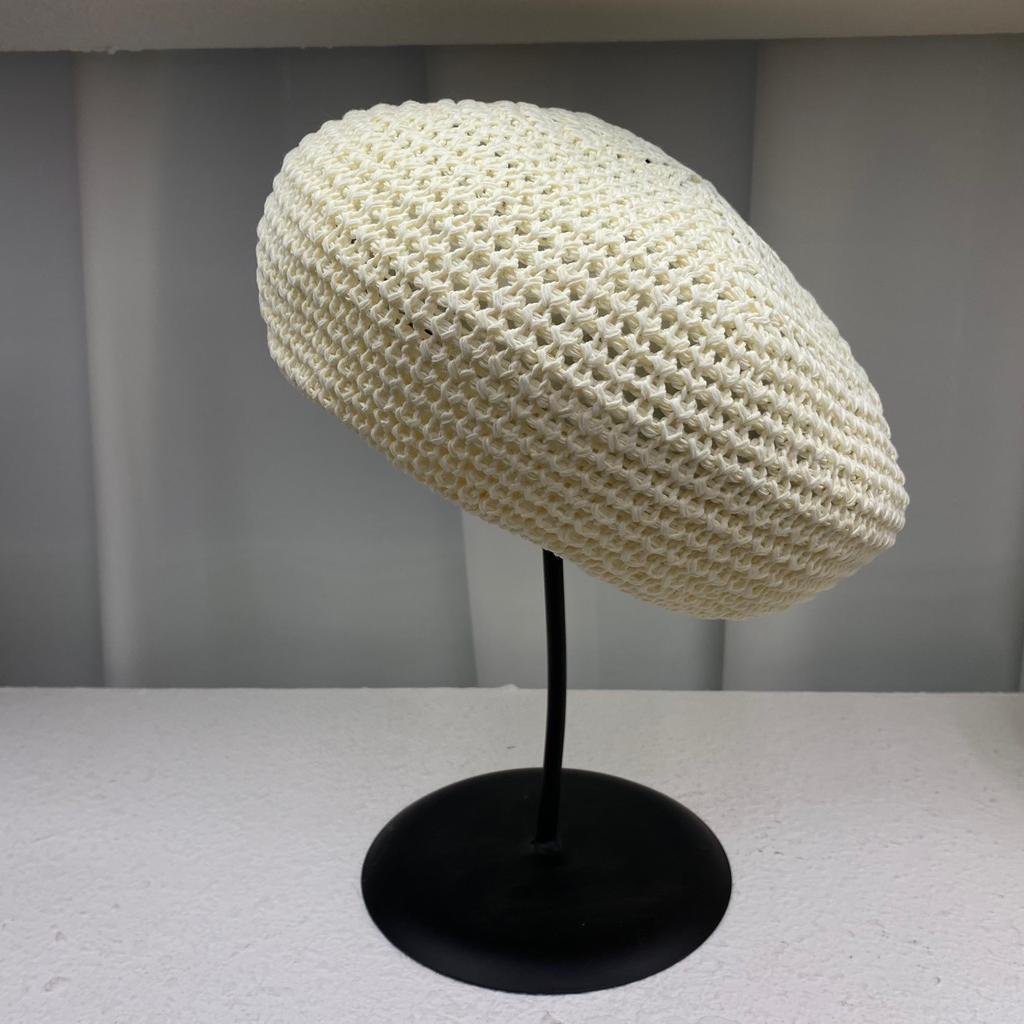 Women's Berer Summer Woven Straw Beret Hat Crochet Straw Cap Sun Hat French Painter Hat Handmade Beach Hat Gift for Her