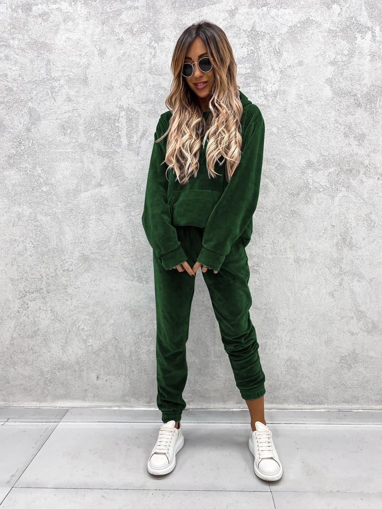 Neuer Stil Damen Freizeit Pullover Hoodie Sweatshirt und Jogginghose 2-teiliges Set Uni Herbst Outfit