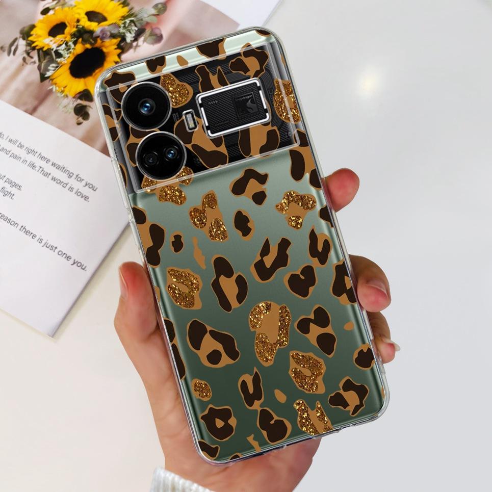 Pro Realme GT5 Pouzdro Průhledné Silikonové Měkký TPU Kryt Pro OPPO Realme GT 5 RealmeGT5 Pouzdra Květinové Mramorové Želé Nárazník Coques