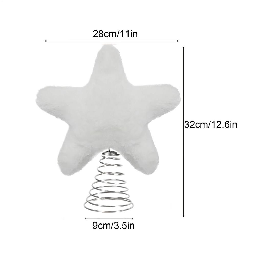 Plüschstern Weihnachtsbaumspitze Dekoration Niedlicher Glitzerstern Baumspitze Dekoration Für Innen Außen Kaminsims Regal Schreibtisch Tisch