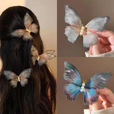1/3 Stück Vintage Perlen-Schmetterlings-Haarnadel für Retro-Wald-Fotoshootings – femininer Haarschmuck