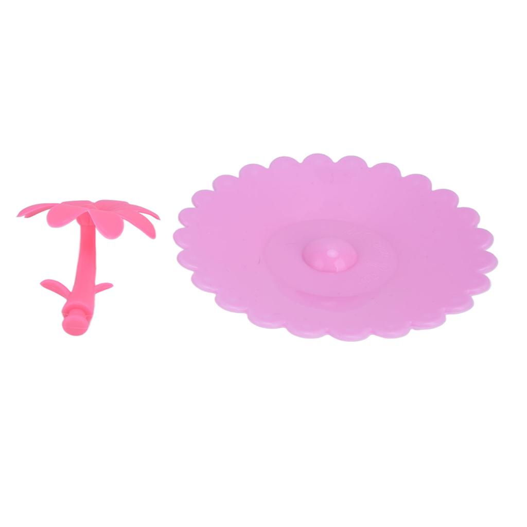 Silicone Lid Dustproof Hot and Cold Beverage Cup Cover with Flower Shape Handle for Kitchen Home