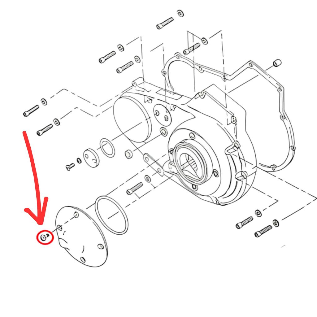 Harley-Davidson Primärdeckel Derby Inspektion Edelstahl Sechskantschraube Original Kompatibel Dynasoftail Sportster Touring