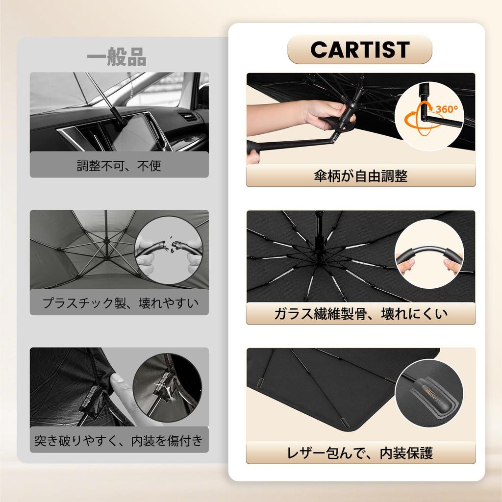 CARTIST Mitsubishi Delica D5 Front Sunshade for models Dedicated to Delica Features include and foldable flexible 10 fiberglass beige and storage