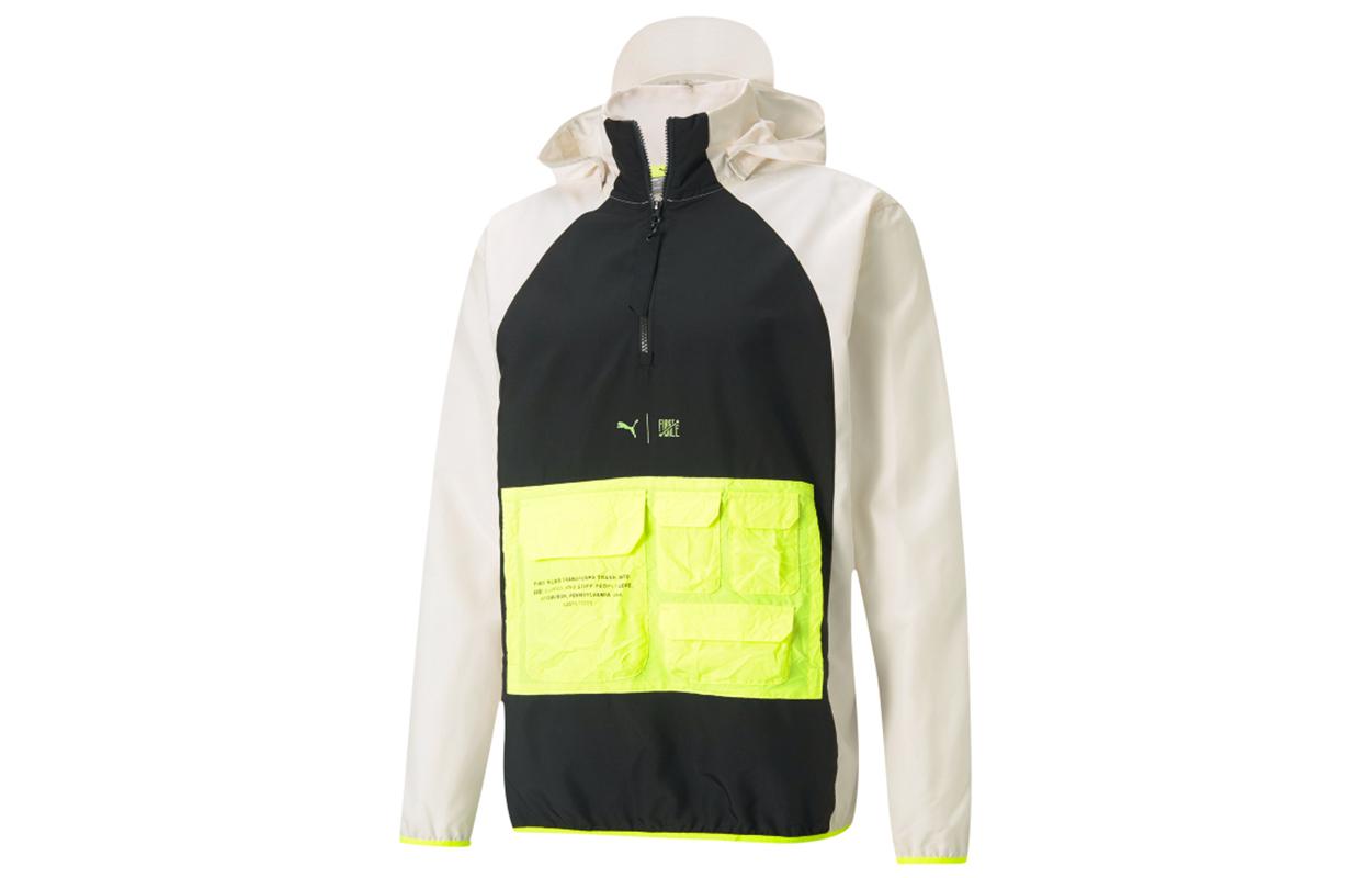 PUMA Train First Mile Jackets Men s Ecru Hooded Moderate Workwear 520155-75 M