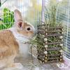 Kaninchen Heufutterspender 3x7 Zoll Natürlicher Holzbehälter Lustiger Heuständer Viehfutterspender für Hamster Chinchilla Maus Kleintier Haustier