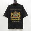 Washed T Shirts Morocco Flag Hip Hop Fashion Tshirt Harajuku Moroccan Streetwear Short Sleeve Printed Tee Shirt For Men Women