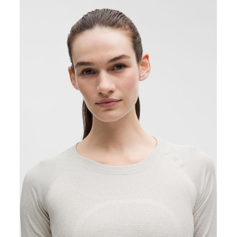 Lululemon Swiftly Tech Long Sleeve Shirt 2.0 Waist Length  Sparkle Light Ivory Rainbow Lurex