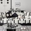Unregelmäßiges Spezialförmiges Sofakissen Chenille Schwarz und Weiß Gerade Reihe Sofasitzkissen Rutschfest Leichter Luxus High-End Bezugsstoff