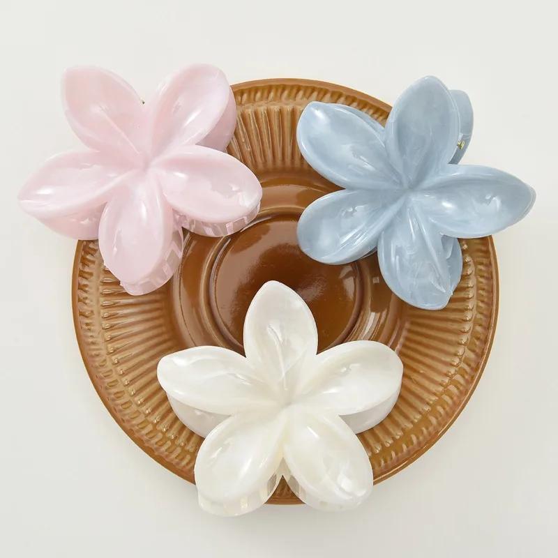 Farbverlauf Frangipani Haarspange Damen Vielseitig Süß Resort Fee Haifisch-Clip Vintage Haaraccessoires