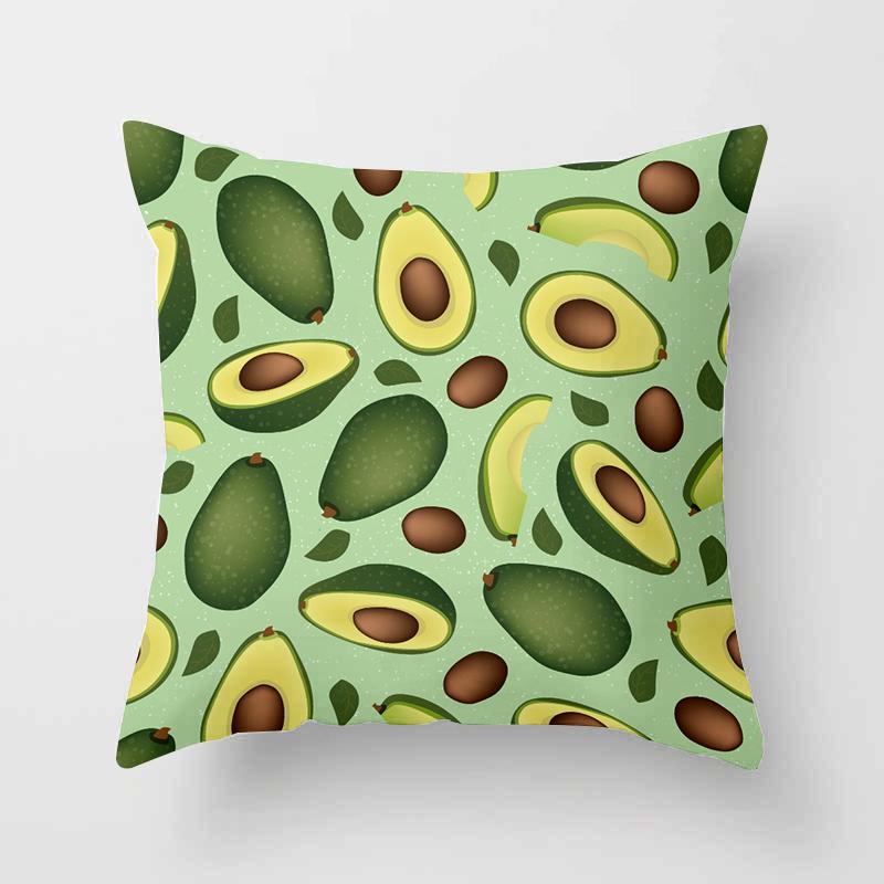 Avocado Printed Pattern Cushion Pillowcase For Home Living Room Sofa Car Seat Decoration Throw Pillow 45 * 45Cm
