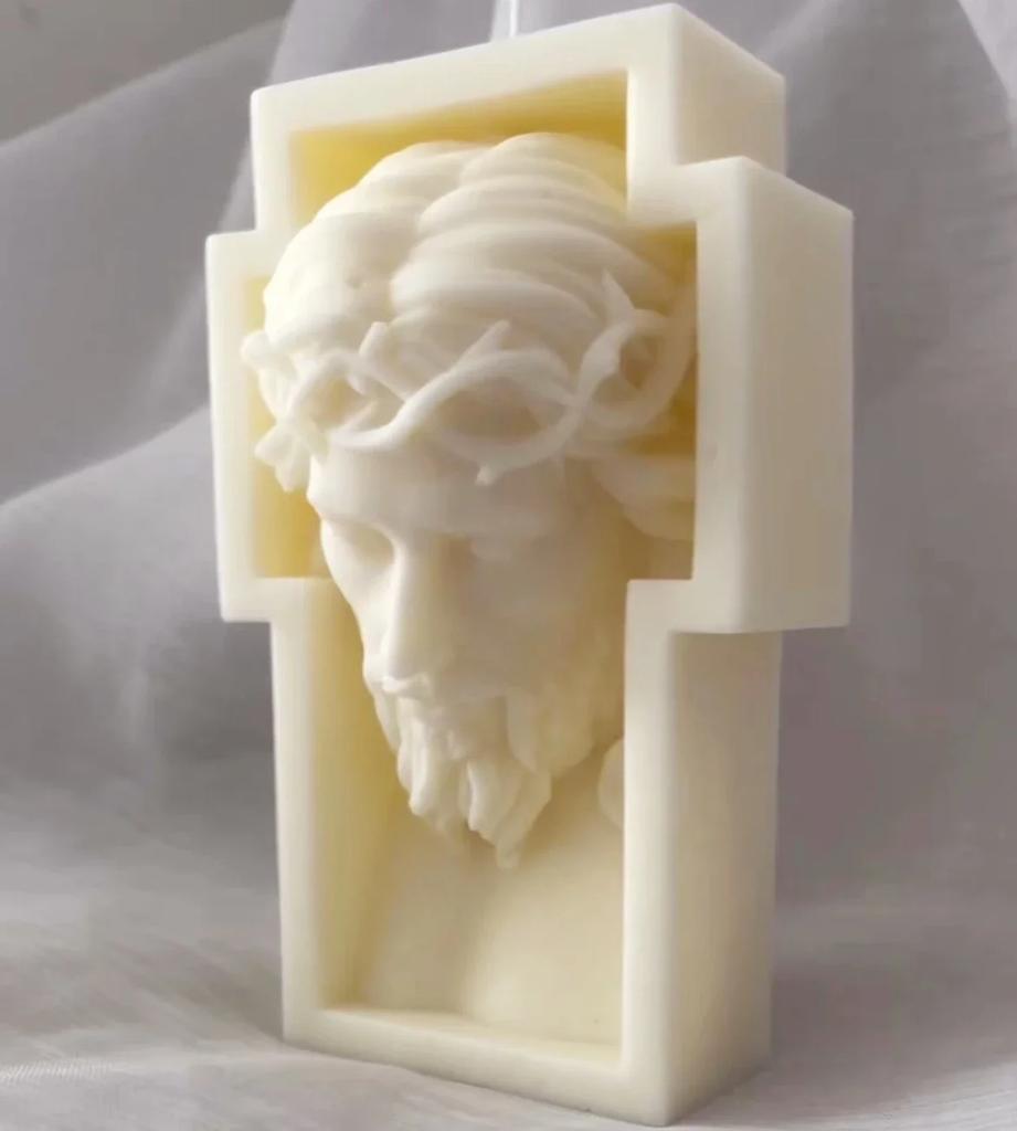 DIY 2D/3D Jesus Mary Statue Resin Gypsum Silicone Mold Cross Jesus Statue Sculpture Candle Silicone Mold gypsum mould wax mold