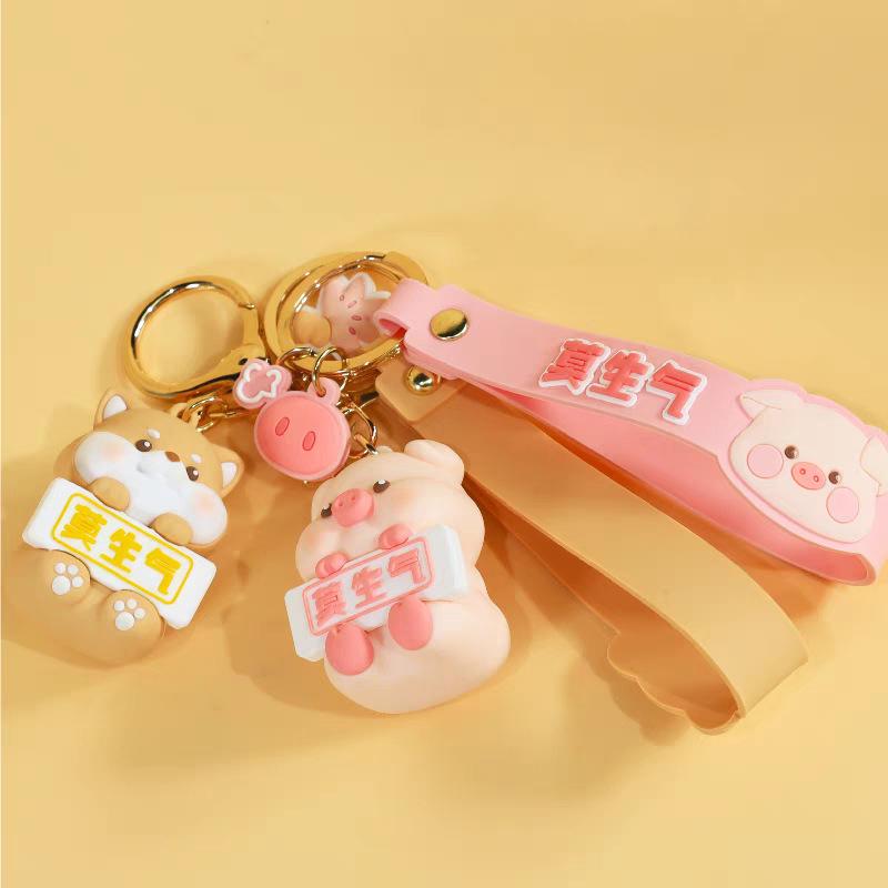 3D Silicone Anime Cartoon Keychain: Creative PVC Rubber Pendant Standard
