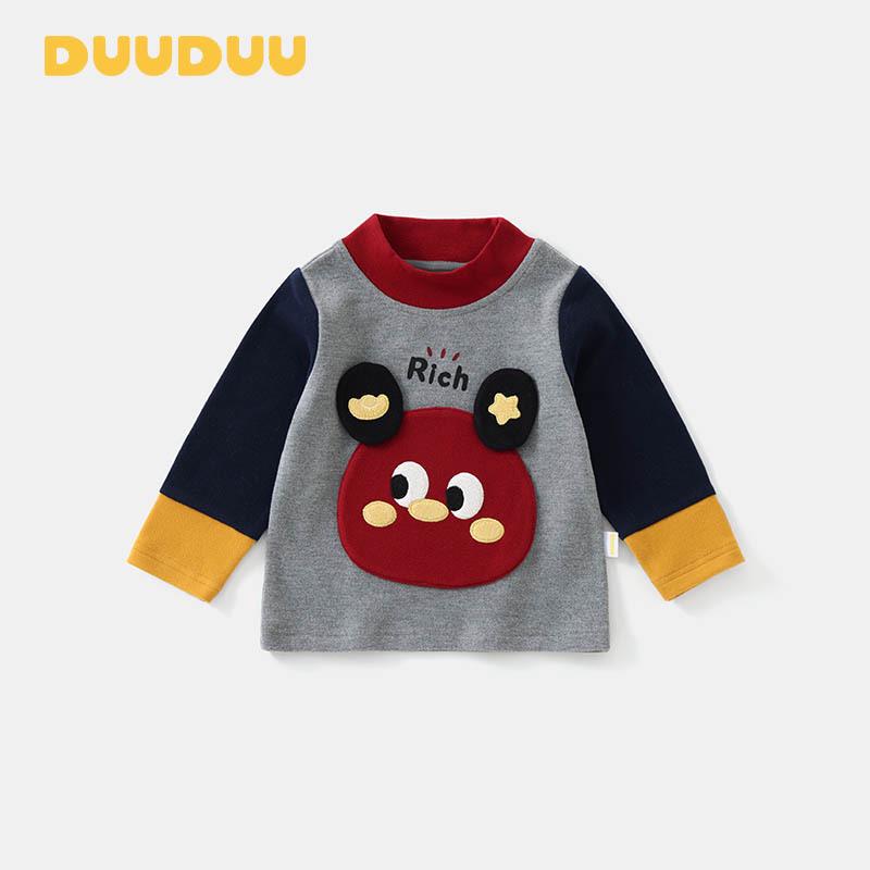 

Теплая футболка с длинным рукавом DUUDUU для мальчиков - Осень/Зима, с воротником-стойкой, для малышей 100 cm