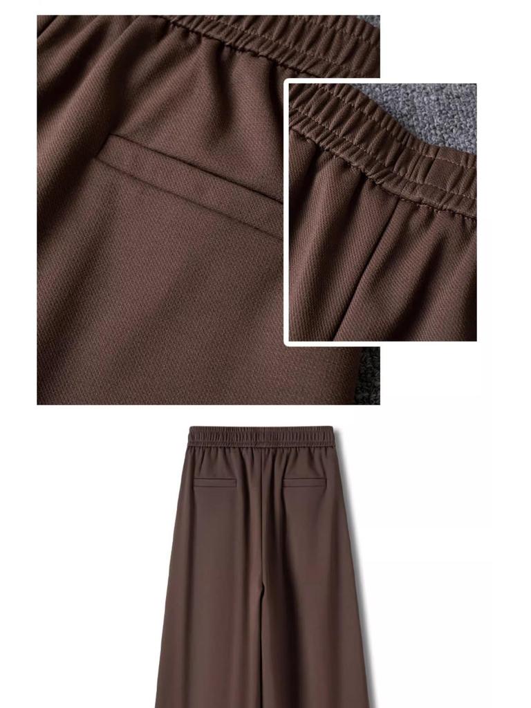 Spring 2025 Casual Plus Size Wide Leg High Waist Pants, Thin Drapey Summer Style, Khaki & Black