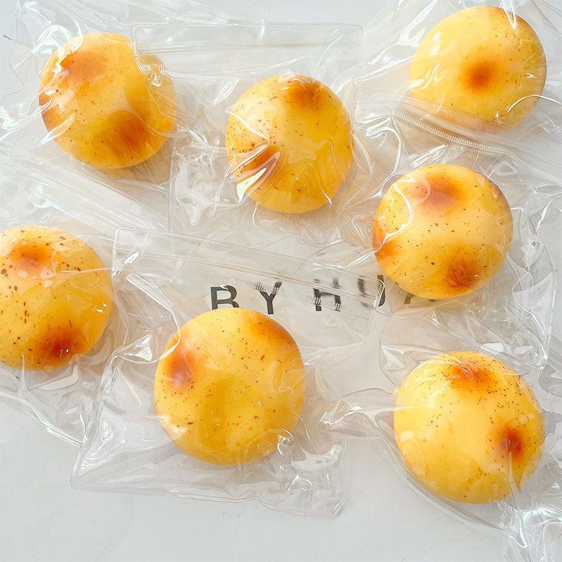 Cartoon Egg Tart Squeeze Decompression Toy Creative Kawaii Simulated Food Toys Cute Slow Rebound Stress Toys Children Gifts