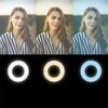 LED ring lamp 8.5 cm clamp holder for smartphone color brightness adjustment USB