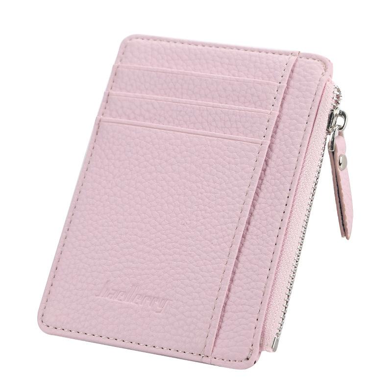 Baellerry Unisex Ultra Thin Card Bag Multifunctional Card Protector Zipper Card Pack Short Wallet Driver's License Card Holder