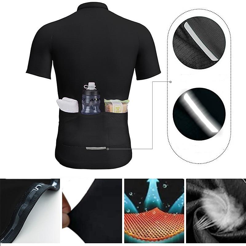 Men Short Sleeves Cycling Jersey Set Bib Shorts Gel Breathable Pad Breathable Quick Dry Bike Clothing Kit Triathlon